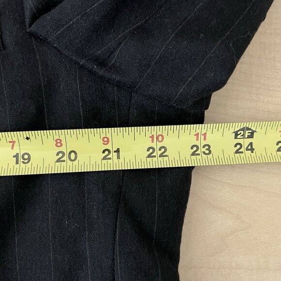 Wall Street Men's 100% Pure Wool Navy Blazer Sport Coat Size 42R Striped - Picture 10 of 12